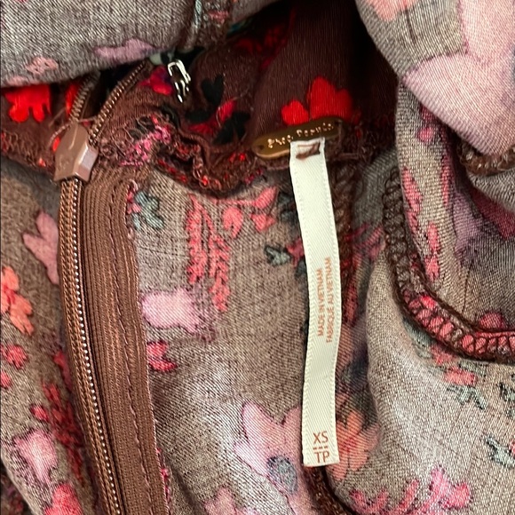 Free People Red Mini Sundress Plunge Neckline Cap Sleeve - Picture 5 of 8